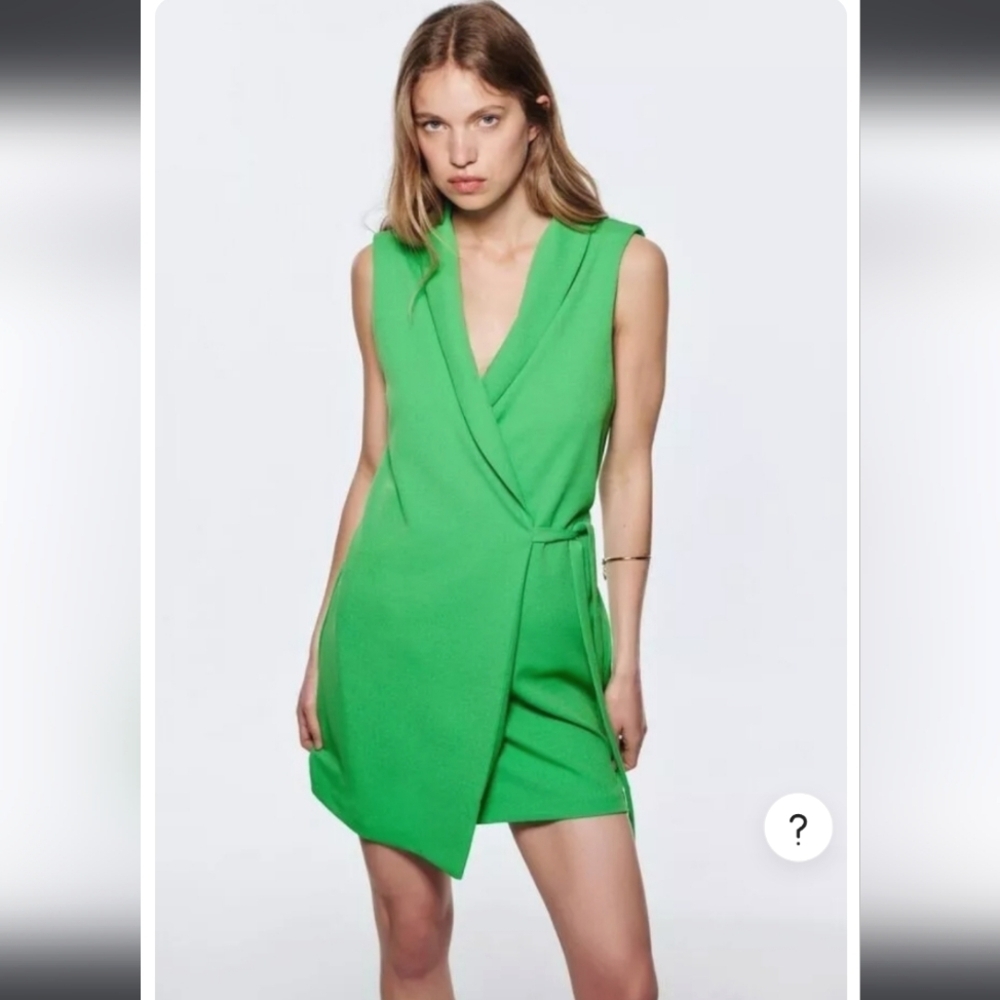 NWT Zara Green Wrap Dress- Large